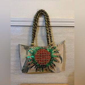 TRANSSETTER Beaded Handbag Vinta Sequin Embellished Unique Artistic Design